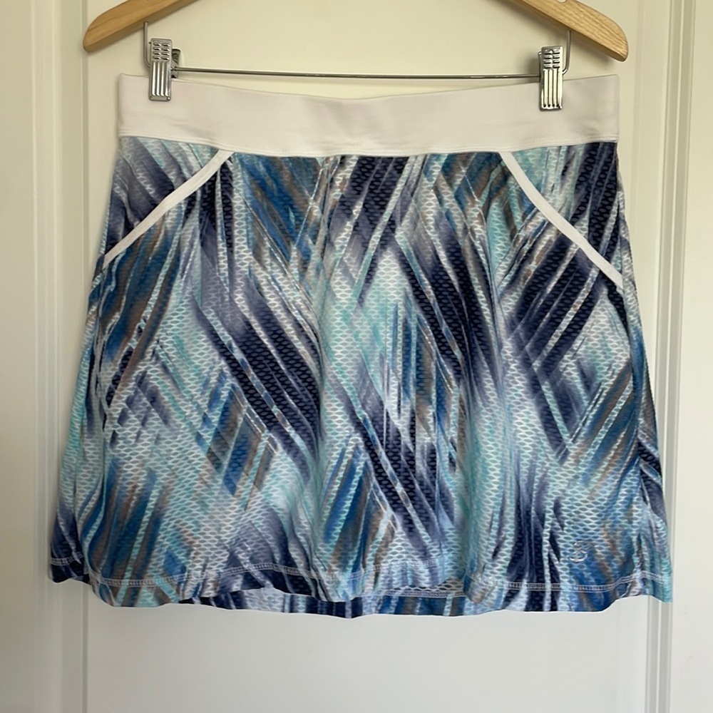 Sofibella Women’s Air Flow Tennis/Pickleball/Golf Skirt Blue L